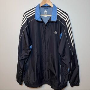 Adidas Climaproof Windbreaker Full Zip Jacket Men’s 2XL Navy Blue -Golf Outdoors